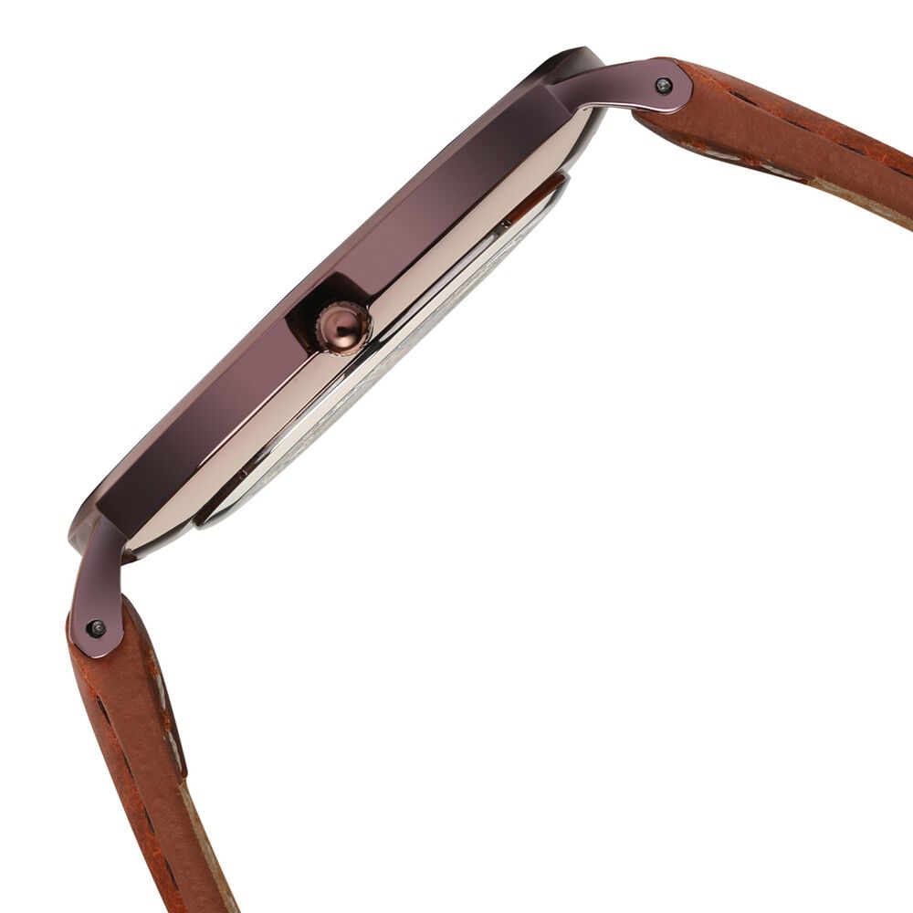 Buy Online Police Quartz Analog Brown Dial Leather Strap Watch for