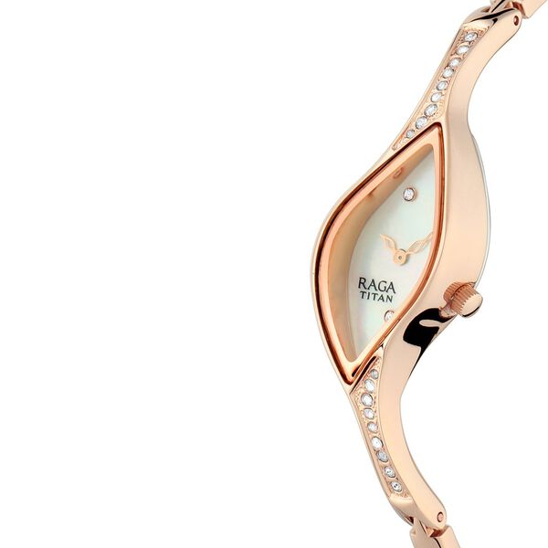Titan Quartz Analog Mother of Pearl Dial Metal Strap Watch for Women - image number 1
