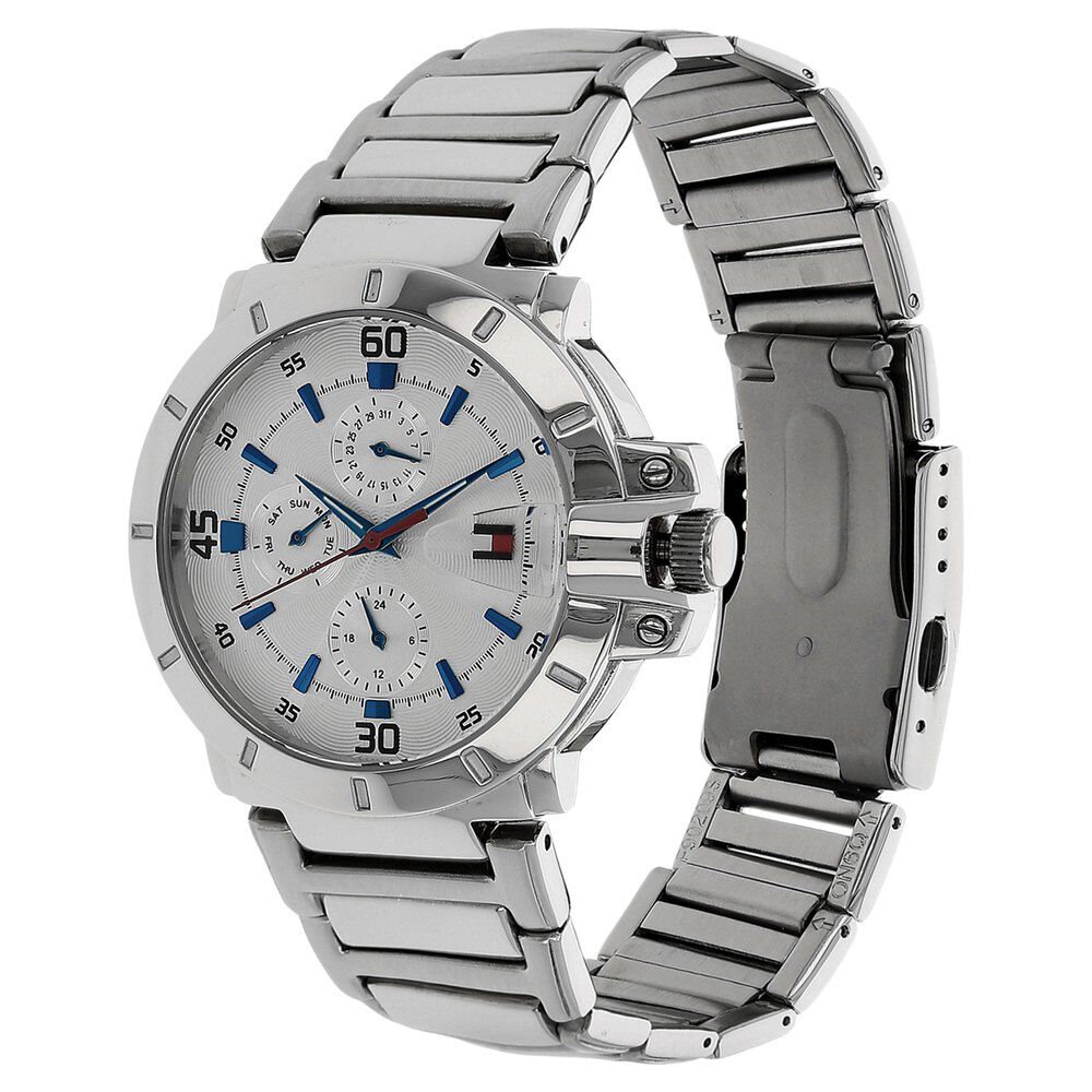 Buy Online Tommy Hilfiger Quartz Multifunction Silver Dial Metal Strap Watch for Men ncth1790471 Titan