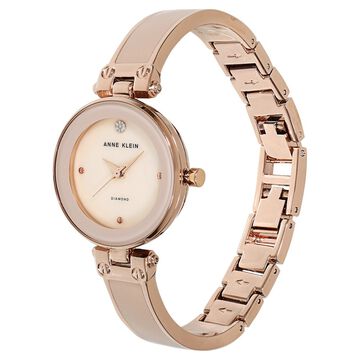 Anne Klein Quartz Analog Mother of Pearl Dial Metal Strap Watch for Women