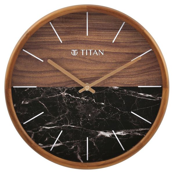 Titan Wooden Clock with Wood & Stone Textures 30 x 30 cm (Medium Size) - image number 1