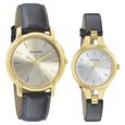 Sonata Quartz Analog Silver Dial Leather Strap Watch for Couple - image number 0