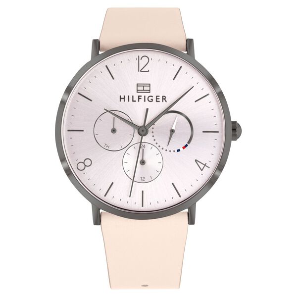 Tommy Hilfiger Quartz Multifunction Pink Dial Leather Strap Watch for Women - image number 0