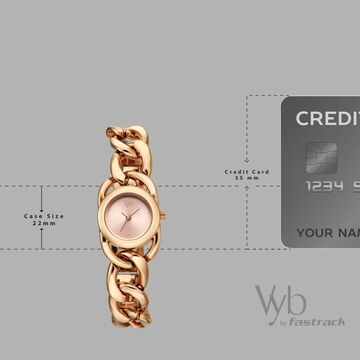 Vyb Diva By Fastrack Quartz Analog Rose Gold Dial Rose Gold Metal Strap Watch For Girls