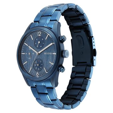 Titan Neo Splash Multifunction Blue Dial Blue Stainless Steel Strap Watch For Men