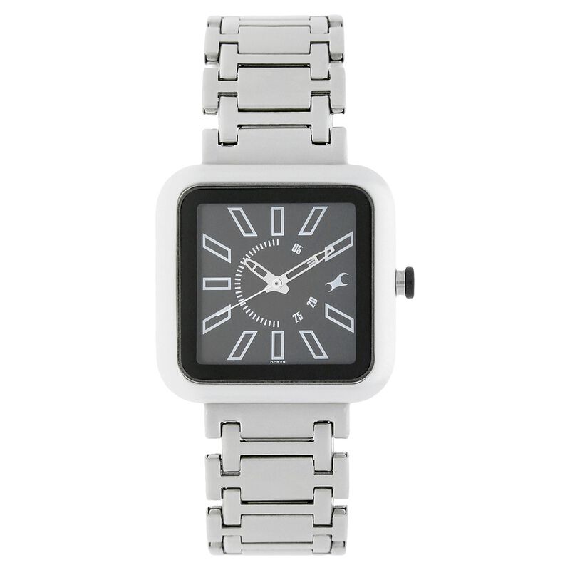 Fastrack Quartz Analog Grey Dial Stainless Steel Strap Watch for Guys