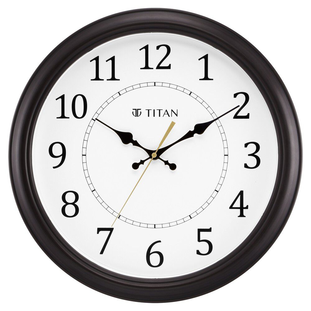 Buy Online Classic White Wall Clock with Silent Sweep Technology 42.0 cm x 42.0 cm Large nsw0056pa02 Titan