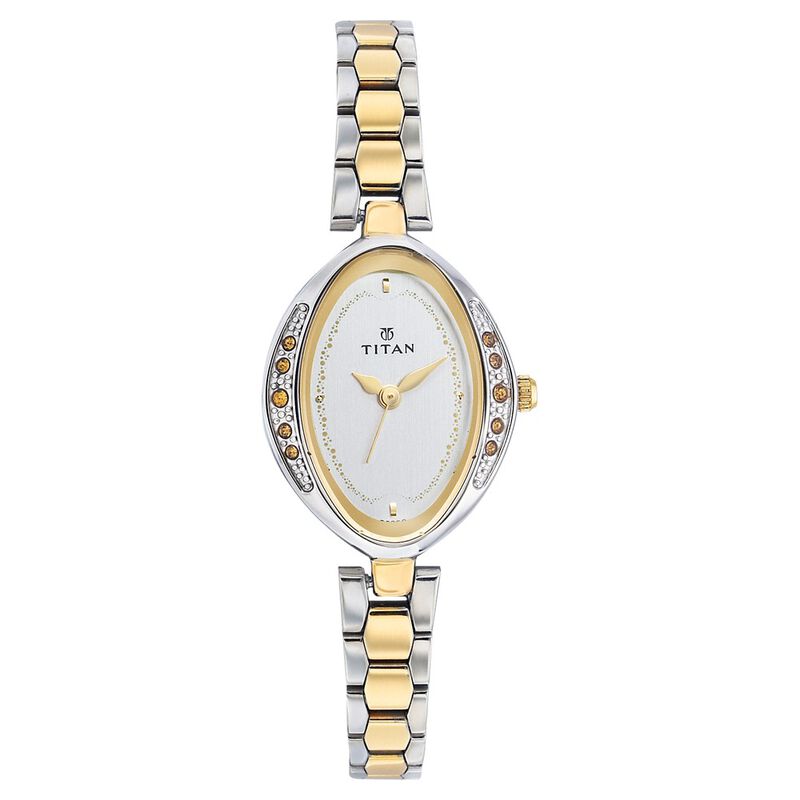 Titan Quartz Analog Silver Dial Watch for Women
