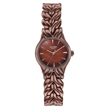 Poze Poze Quartz Analog Brown Dial Brown Metal Strap Watch For Women