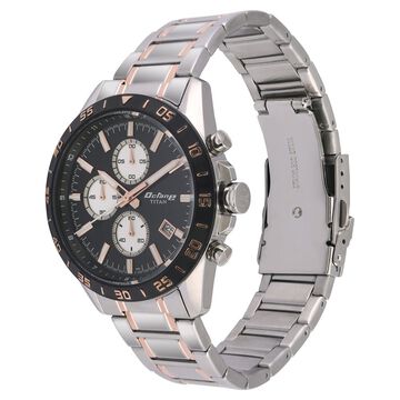 Titan Quartz Chronograph Black Dial Stainless Steel Strap Watch for Men