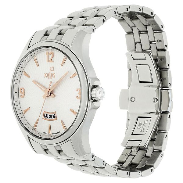 Xylys Swiss Analog with Date Silver Stainless Steel Strap and Silver Dial Watch For Men - image number 2