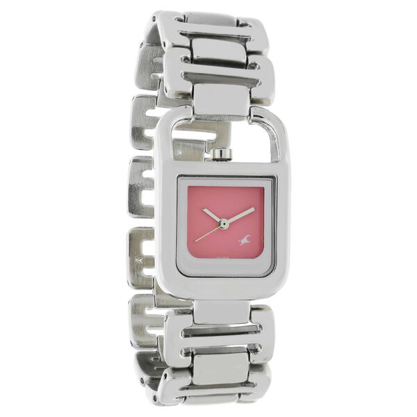 Fastrack Quartz Analog Pink Dial Metal Strap Watch for Girls - image number 1