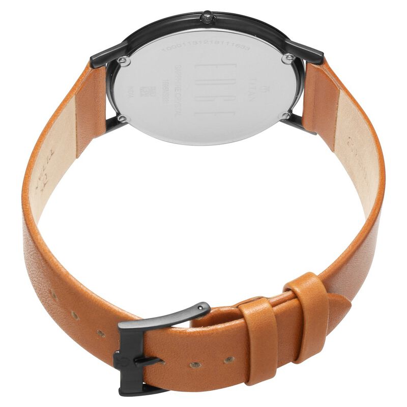 Titan Quartz Analog Black Dial Leather Strap Watch for Men - image number 3