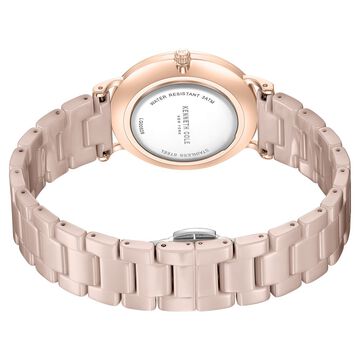 Kenneth Cole Quartz Analog Grey Dial Brown Ceramic Strap Watch For Women