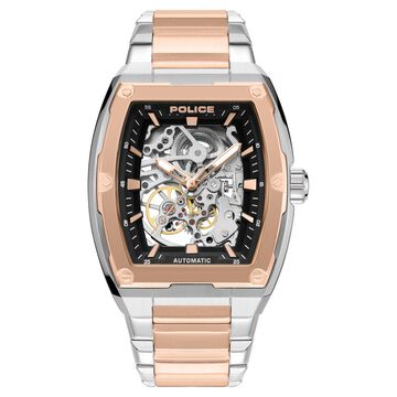 Police Automatic With Self Winding Automatic With Self Winding Brown Dial Stainless Steel Strap Watch For Men