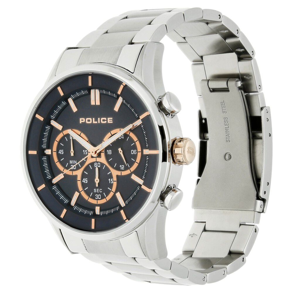 Buy Online Police Quartz Chronograph Blue Dial Metal Strap Watch for Men ncpl15001js03m Titan