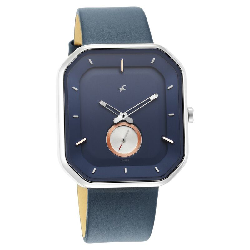 Fastrack Chain Blue Buy Online Fastrack After Dark Blue Dial Leather Strap Watch for Guys ...