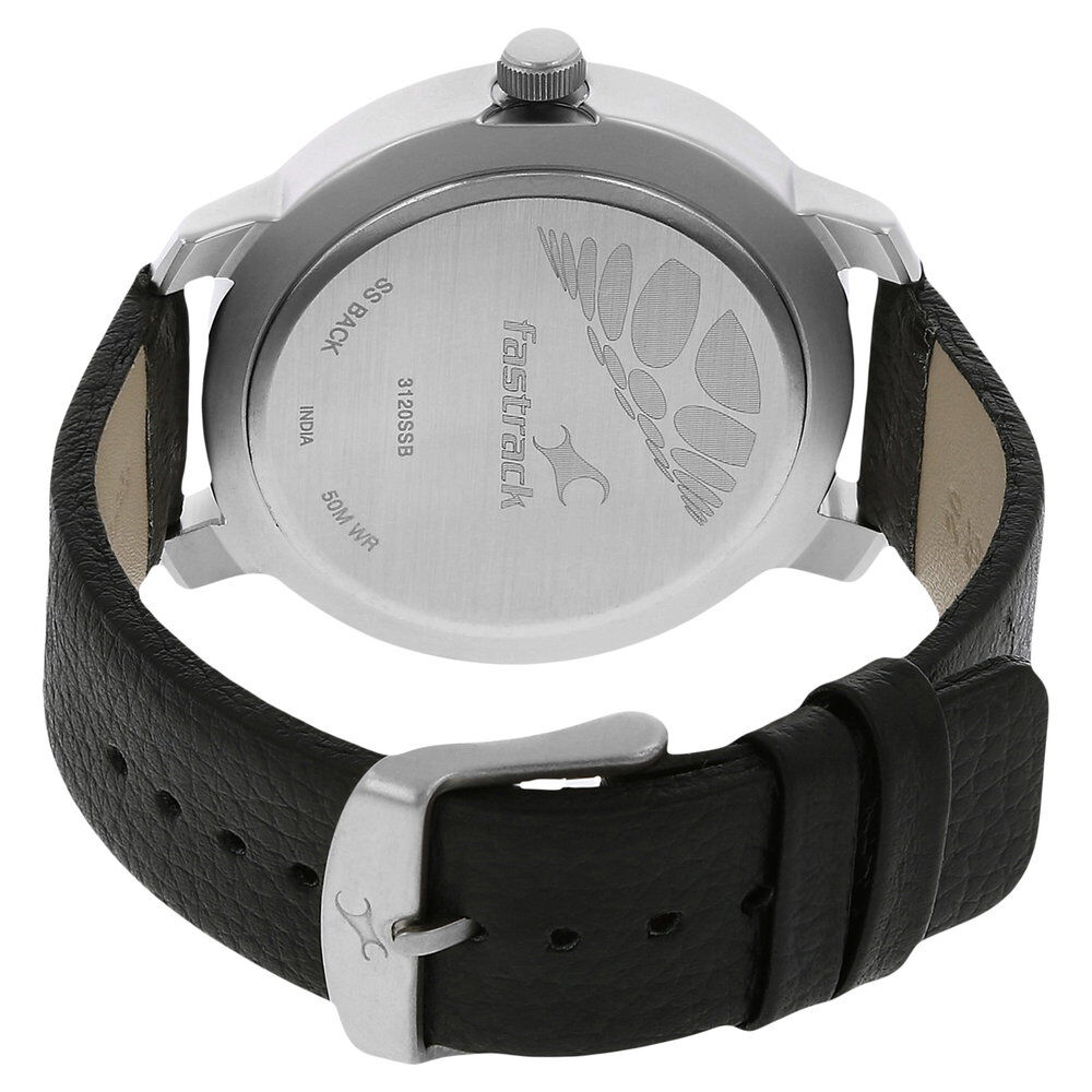 Buy Online Fastrack Quartz Analog Green Dial Leather Strap Watch for Guys nk3120sl03 Titan