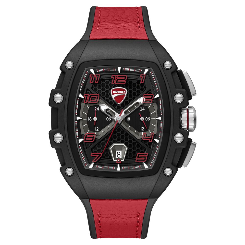 Ducati Quartz Multifunction Black Dial Black Silicone Strap Watch For Men-picture-44