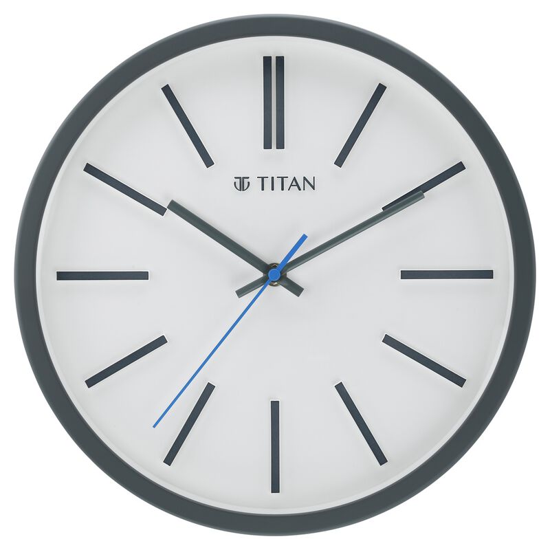 Titan Contemporary White Wall Clock with Silent Sweep Technology 30.5 cm x 30.5 cm (Medium)