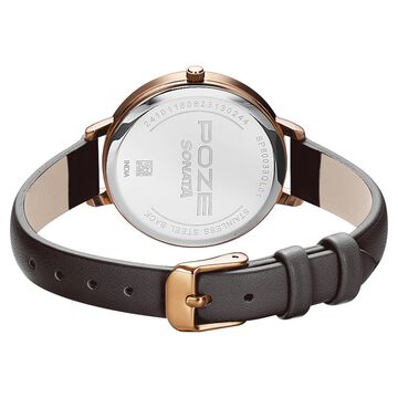 Poze by Sonata Quartz Analog Black Dial PU Leather Strap Watch for Women