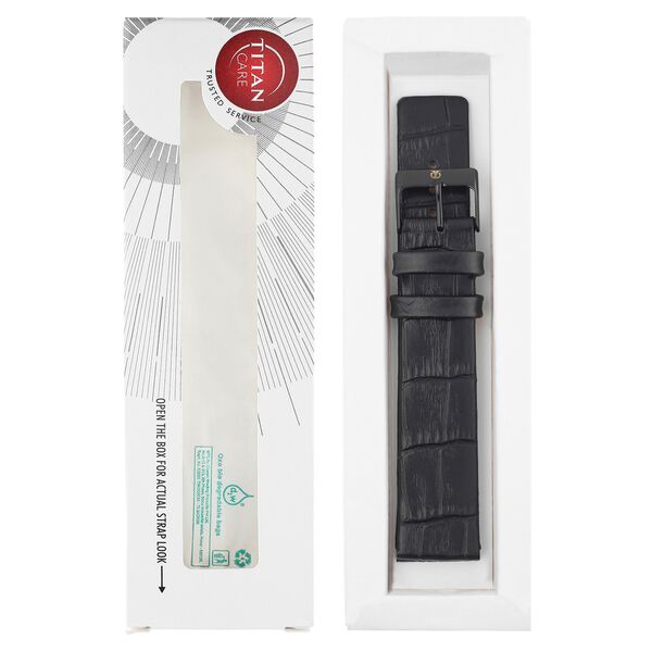 20 mm Black Genuine Leather Straps for Men - image number 5