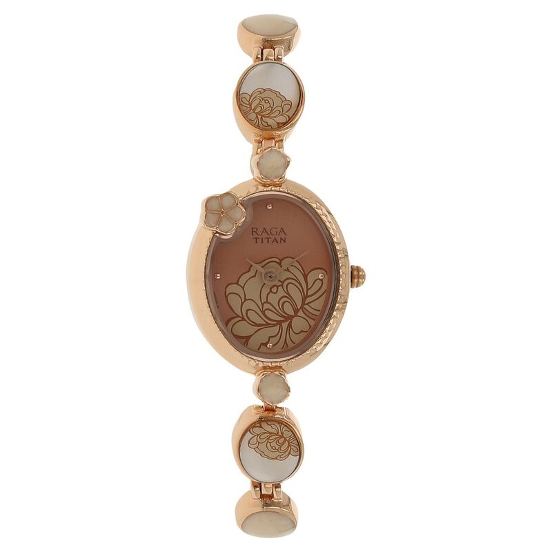 Titan Raga Aurora Pink Dial Analog Metal Strap watch for Women - image number 0