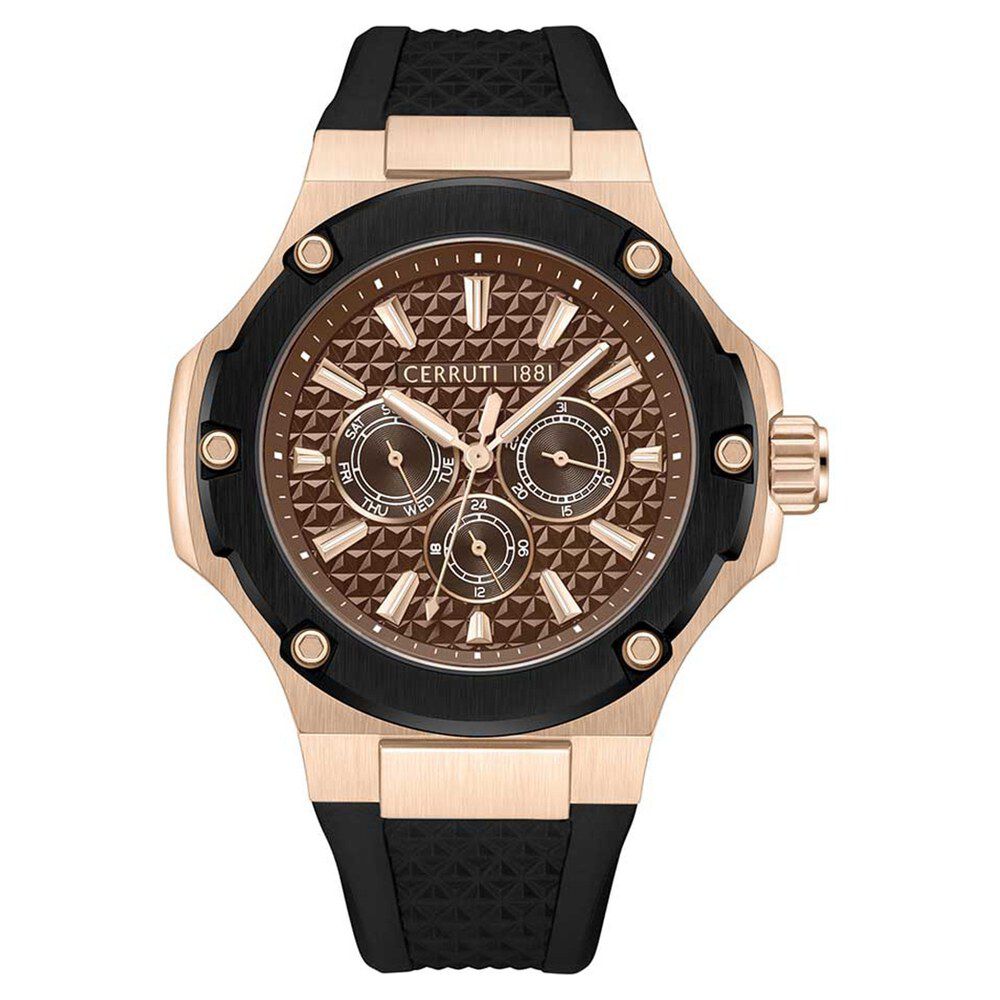 Buy Online Cerruti 1881 Quartz Multifunction Brown Dial Stainless