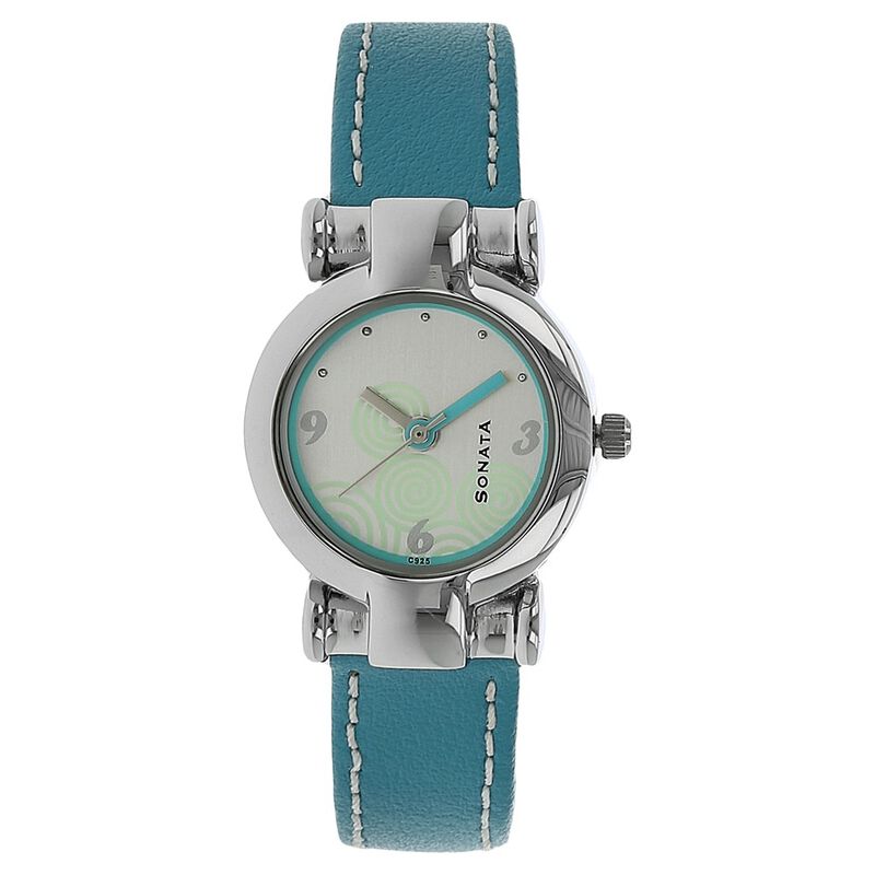 Sonata Quartz Analog White Dial Leather Strap Watch for Women