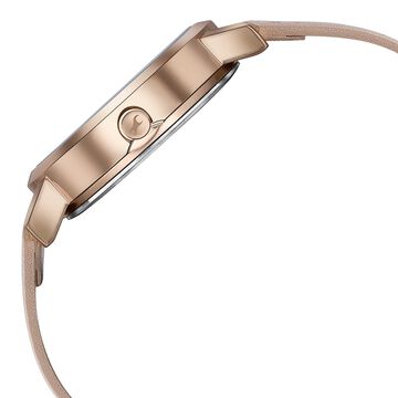 Fastrack Style Up Quartz Analog Pink Mother Of Pearl Dial Pink Leather Strap Watch For Girls
