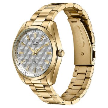 Sonata Poze Quartz Analog Two Toned Dial Golden Colour Stainless Steel Strap Watch For Men