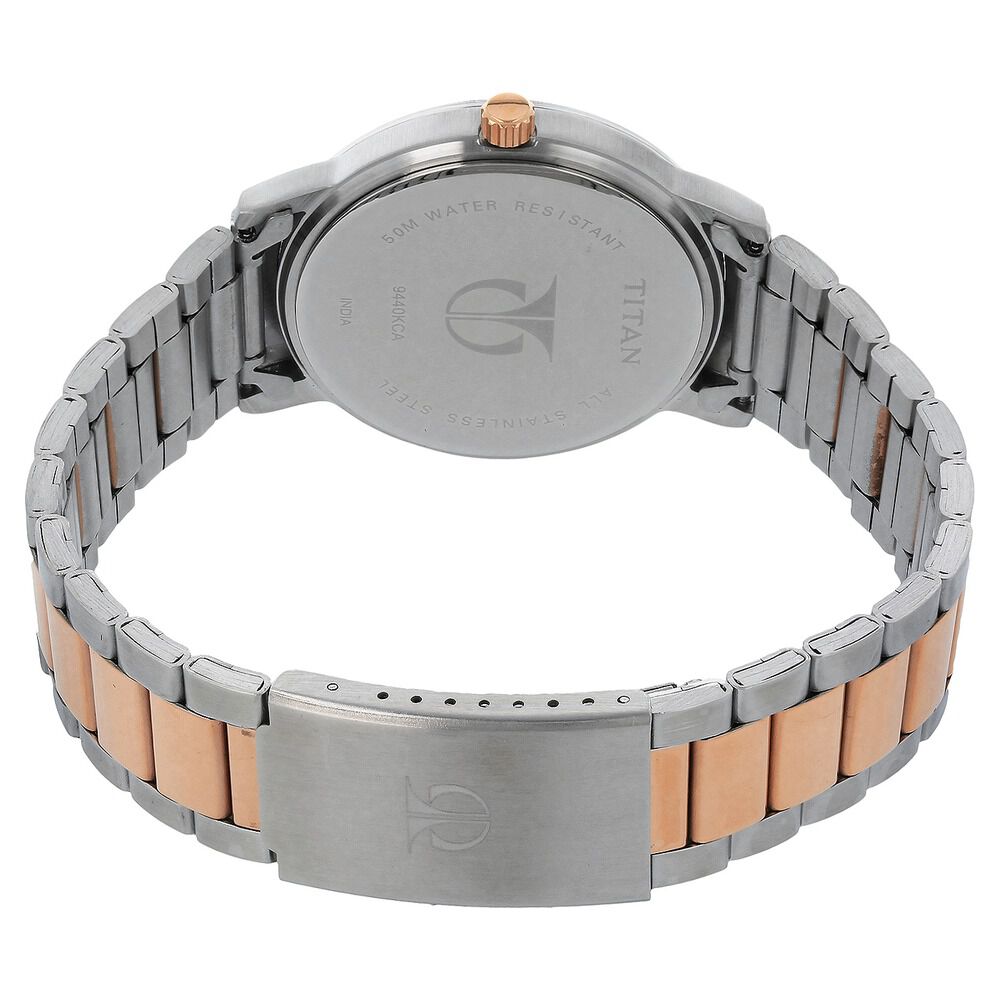 Buy Online Titan Quartz Analog with Date Black Dial Metal Strap Watch for Men nj9440km01a Titan