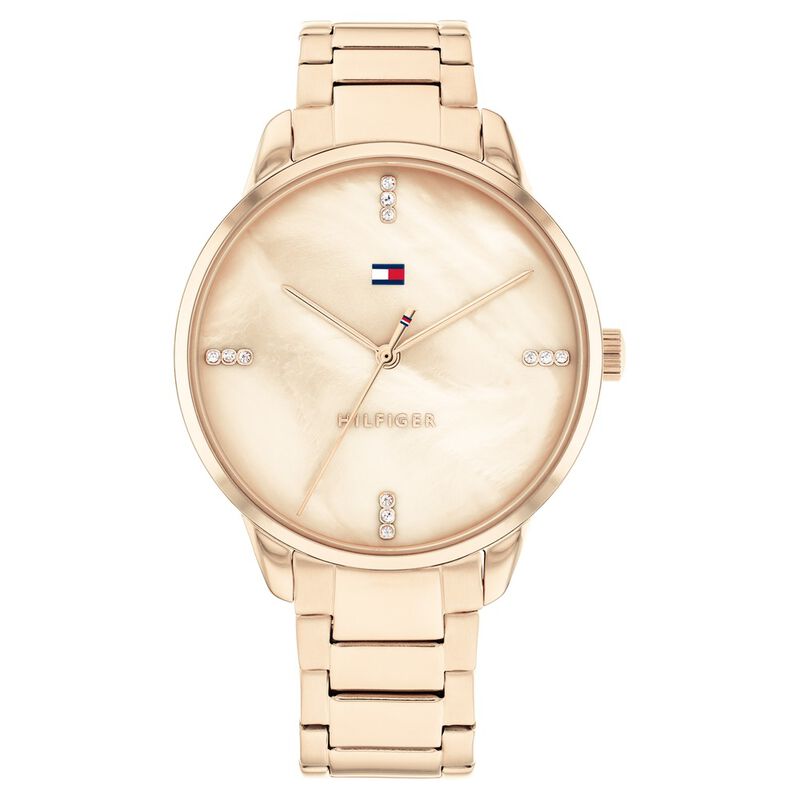 Tommy Hilfiger Quartz Analog Golden Dial Stainless Steel Strap Watch for Women - image number 0