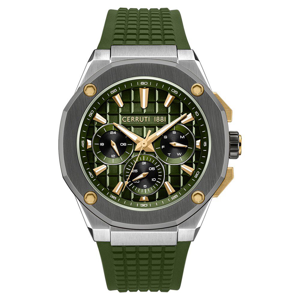 Buy Online Cerruti 1881 Quartz Multifunction Green Dial Green