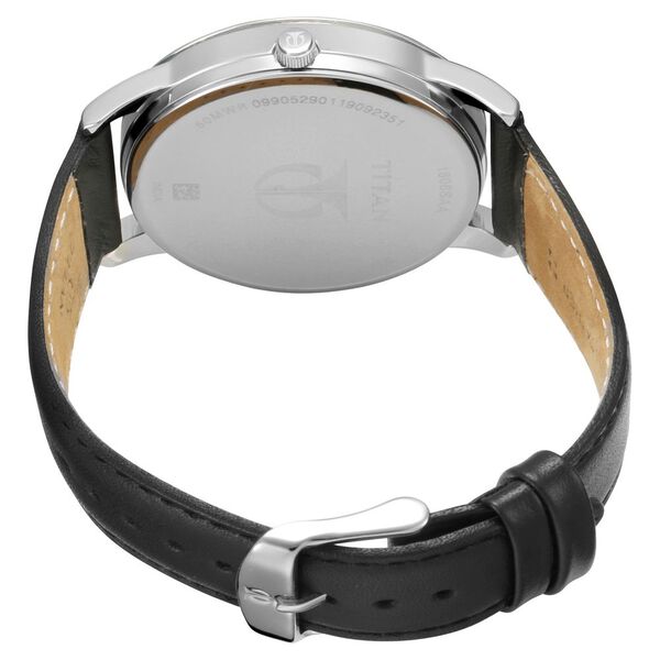 Titan Workwear Silver Dial Analog with Date Leather Strap Watch for Men - image number 3