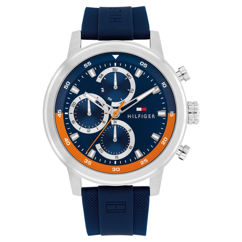 Tommy Hilfiger Quartz Multifunction Blue Dial Blue Silicone Strap Watch For Men-picture-23