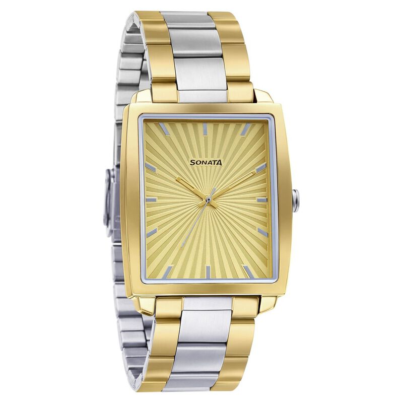 Sonata Quartz Analog Stainless Steel Strap Watch for Men