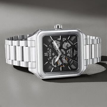 Titan Shaped Automatics Anthracite Dial Silver Stainless Steel Strap watch for Men