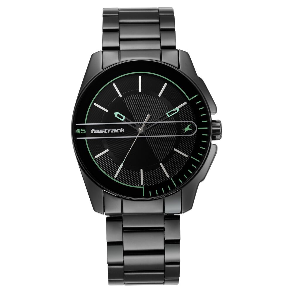 Buy Online Fastrack Wear Your Look Quartz Analog Black Dial Metal Strap Watch for Guys ns3089nm03 Titan