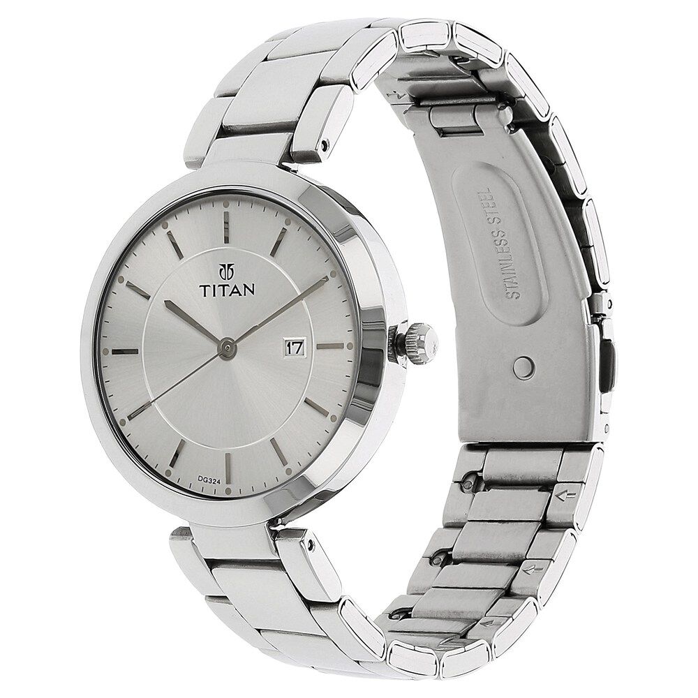 Buy Online Titan Workwear Silver Dial Women Watch With Stainless