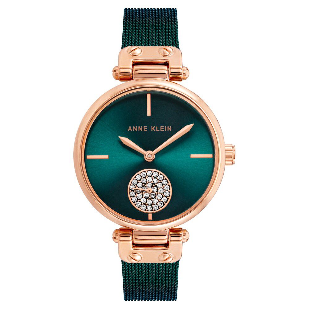 Buy Online Anne Klein Quartz Analog Teal Dial Metal Strap Watch for Women neak3000rgte Titan