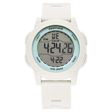 Fastrack Streetstyle Digital Dial Beige Polyether Strap Watch For Unisex