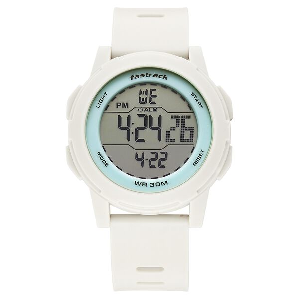 Fastrack Streetstyle Digital Dial Beige Polyether Strap Watch For Unisex - image number 0