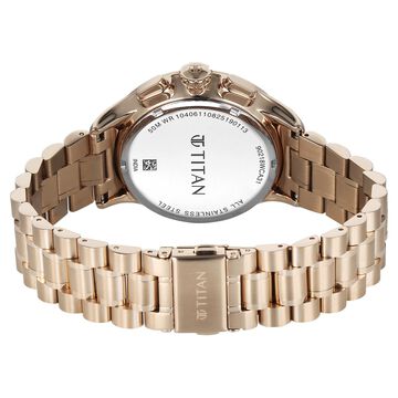 Titan Classique Half Cut Chronograph Analog with Anthracite Dial Carnation Gold Stainless Strap Watch for Men