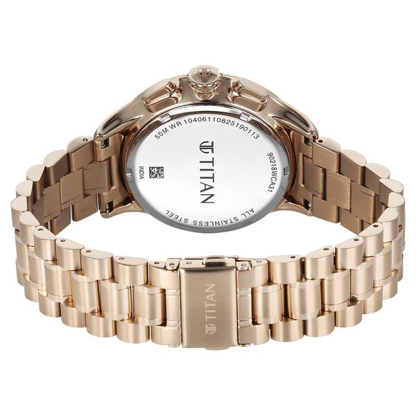 Titan Classique Half Cut Chronograph Analog with Anthracite Dial Carnation Gold Stainless Strap Watch for Men - image number 4