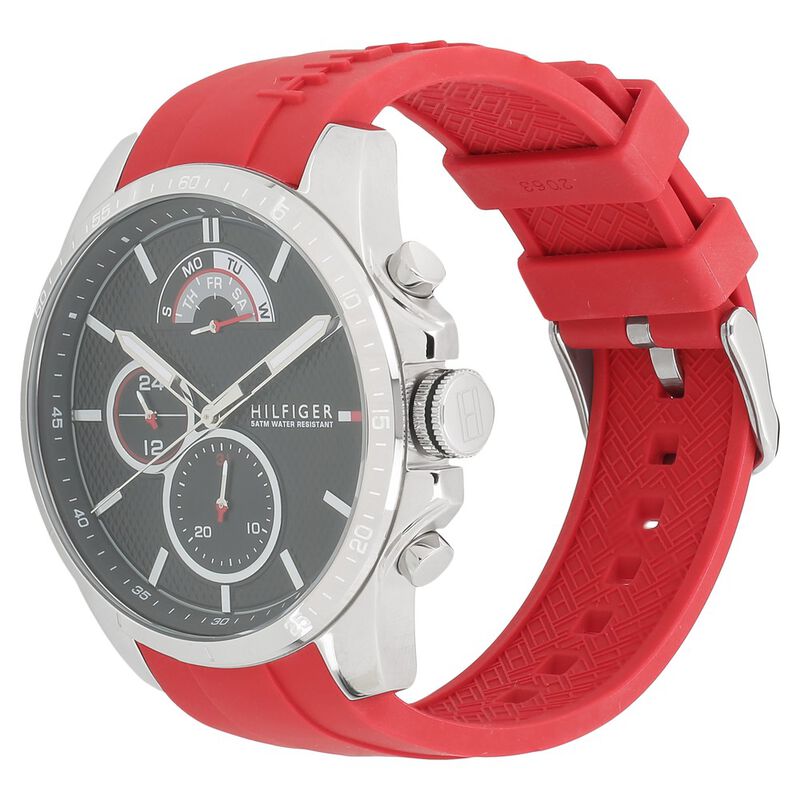 Tommy Hilfiger Quartz Multifunction Grey Dial Silicone Strap Watch for Men - image number 1