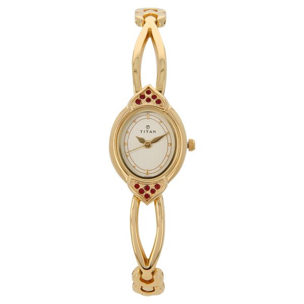 Titan Quartz Analog Champagne Dial Metal Strap Watch for Women - image number 0