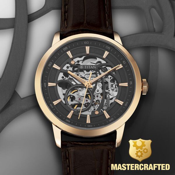 Buy Online Titan Phoenix Skeletal Automatic Analog with Gun Dial