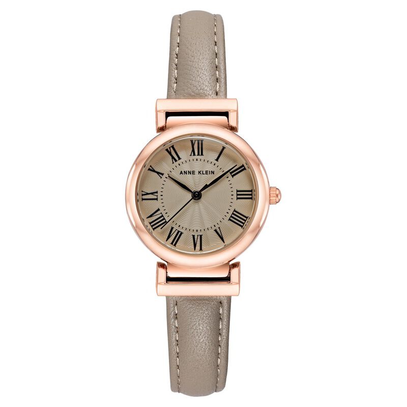 Anne Klein Quartz Analog Brown Dial Leather Strap Watch for Women
