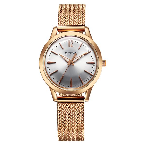 Titan Titan Timeless Urban Quartz Analog Silver Dial Metal Strap Watch For Women - image number 0